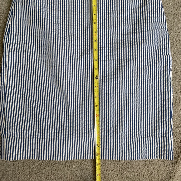 Jcrew blue white Seersucker pencil skirt, 4 - Picture 7 of 7